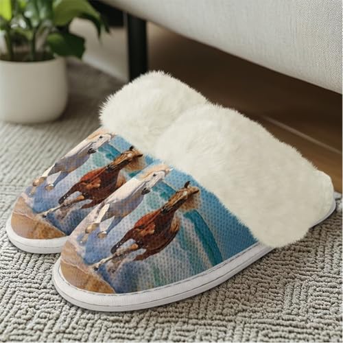 Fuzzy Slippers for Women Indoor Outdoor Warm House Shoes with Memory Foam Anti-Skid Sole Gifts for Women Mom Ladies4