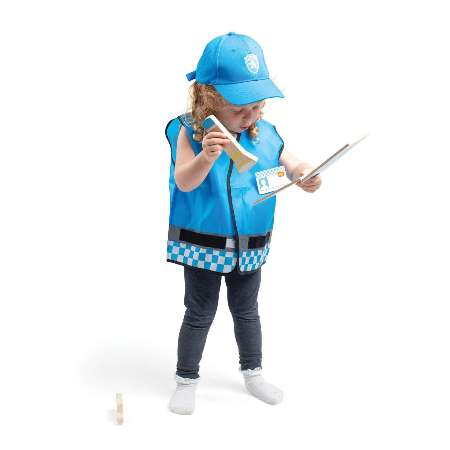 Bigjigs Toys Kids Police Costume - 7pc Police Dress Up, Kids Police Set, Police Uniform For Kids, Fancy Dress For Kids & Toddlers, Role Play Toys, Children Police Costume For 3-5 Years Old