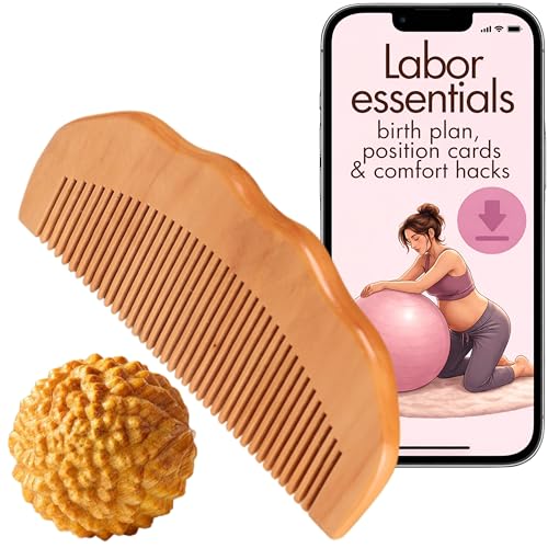 Peigne de travail accouchement et balle de massage avec guide de naissance