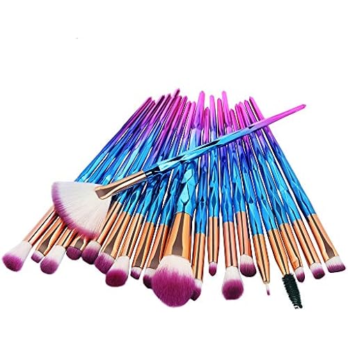 KOLIGHT Pack of 20pcs Cosmetic Eye Shadow Sponge Eyeliner Eyebrow Lip Nose Foundation Powder Makeup Brushes Sets (purple)