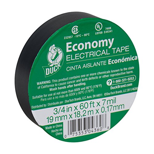 51krCSg5SPL Duck Brand 299006 Utility Vinyl Electrical Tape, 3/4 Inch x 60...