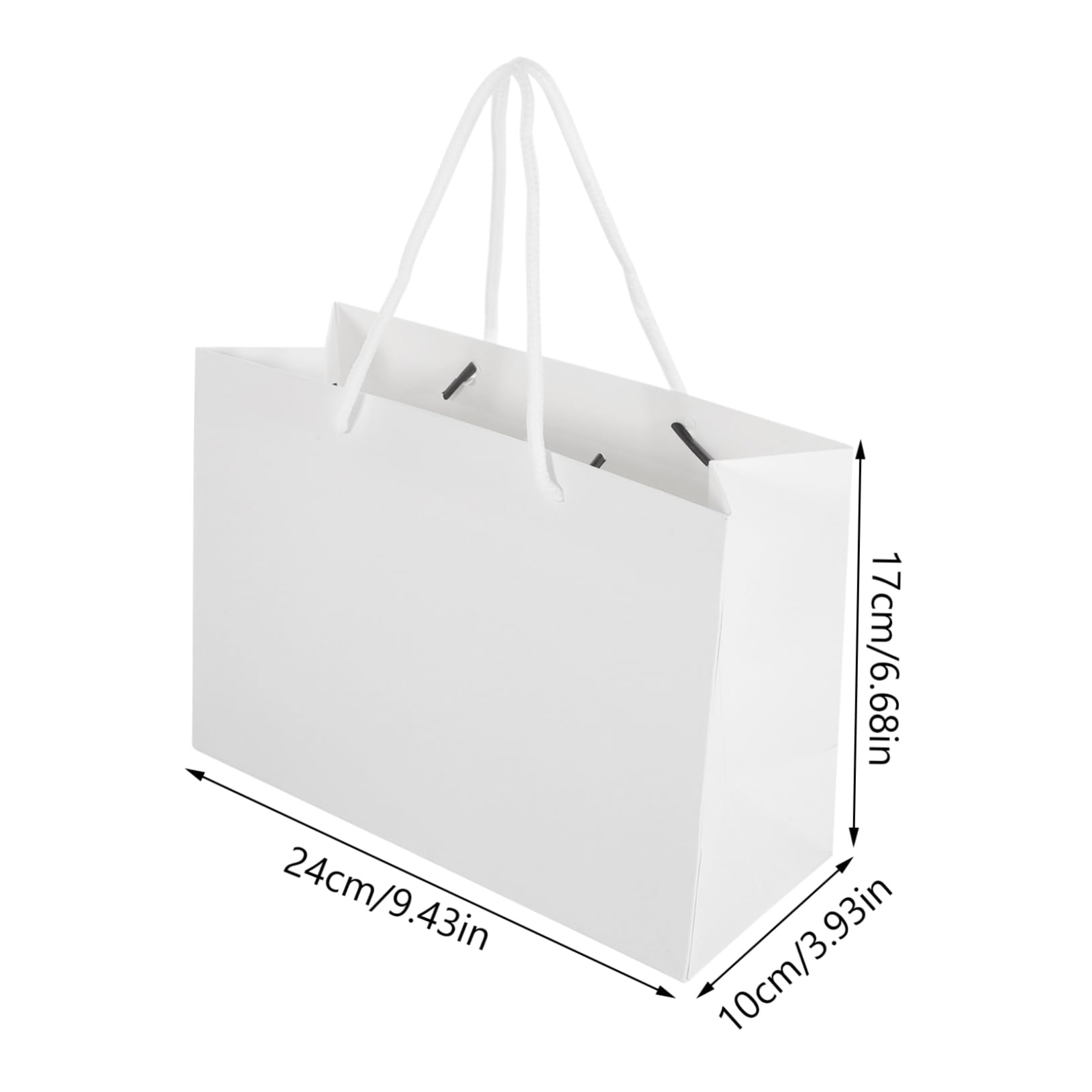 Zerodeko 20 Bolsas de Regalo de Papel en Color Claro con Asa Ligera, Contenedor de Galletas y Bolsas de Golosinas para Baby Showers y Fiestas de Té, Tamaño 24x17x10 Cm