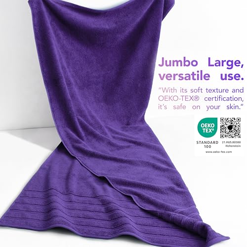 Image of American Soft Linen 100% Cotton Luxury Turkish Towels, 2PC 35x70 Bath Sheet | Soft Absorbent Quick Dry OEKO Tex Standard 100 Certificated Durable Machine Washable Breathable Premium Hotel Quality