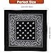 Raylarnia Bandanas for Men, Novelty Bandanas Paisley Cotton Bandanas for Women and Man- Black