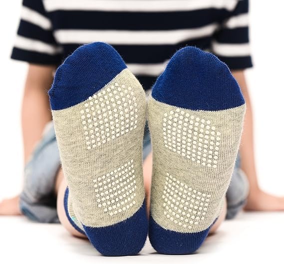 Image of CUTEABLY Baby Boys And Girls Regular Anti-Skid Cotton Blend Socks (Pack of 6, Assorted)
