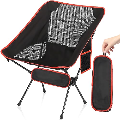 Hibtn Folding Camping Chairs,Outdoor Ultralight Portable Chairs with Carry Bag,Lightweight Camping Chair for Outdoor, Camping, Picnic, Fishing, Hiking,Travel,Heavy Duty 120kg Capacity