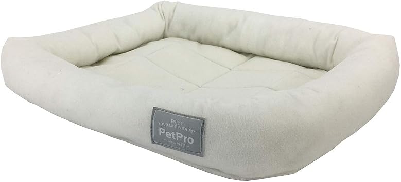 PetPro Pet Bed for Dogs and Cats, Simple Puppy Bed, All-Season Use, Machine Washable, for Puppies and Kittens, White