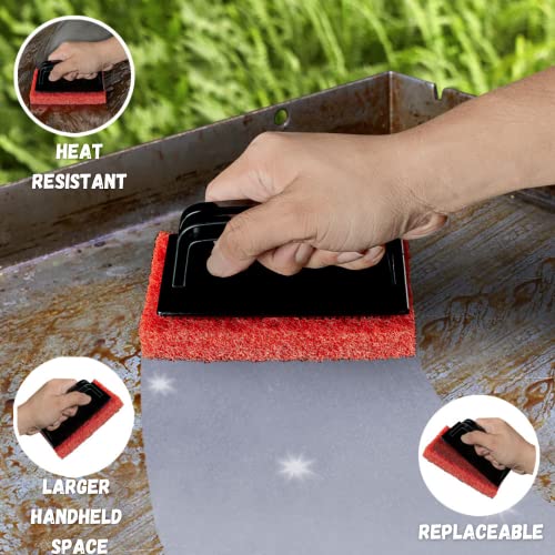 Griddle Cleaning Kit 11 Piece Includes 10 Grill Scrubber Cleaning Pads