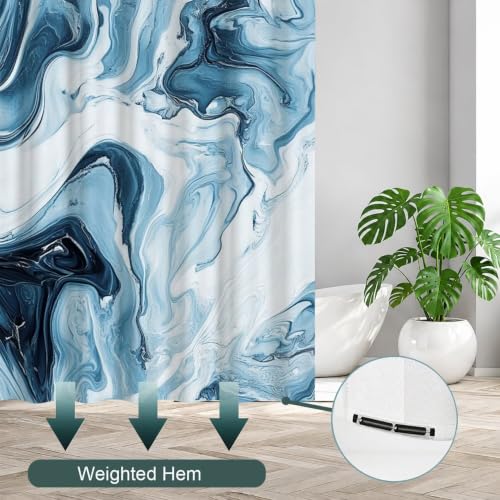 Rideau douche polyester imperméable lesté anti-adhérence 180x180 - 6