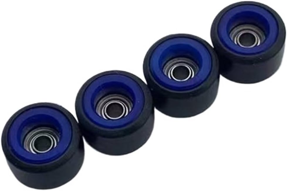 Fingerboard Wheels Double Layer CNC Fingerboard Wheels Professional for Finger Skateboard Toys(Black Blue)