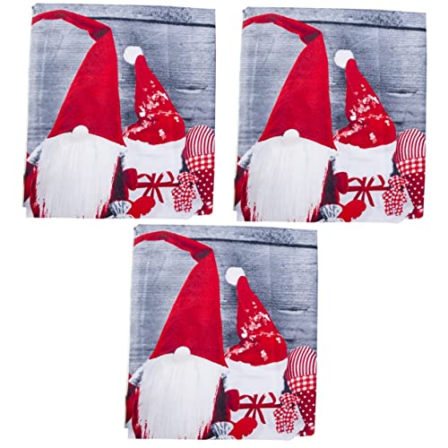 Ciieeo 3 Piezas Mantel De Navidad Manteles De Tela Manteles De Fiesta Mantel De Navidad Rojo Mantel De Navidad Ropa De Mesa De Navidad Camino De Mesa De Navidad Mantel Impreso Mantel De