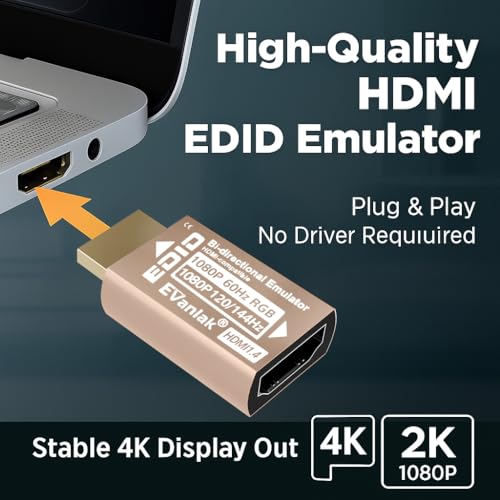 EVanlak HDMI EDID Emulator Adapter Dummy Plug miniatura 3