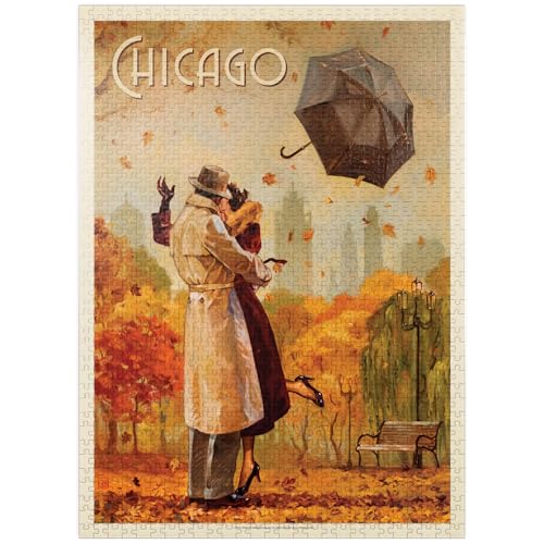 Puzzle 1000 pièces Chicago Windy City Kiss MyPuzzle pour adultes