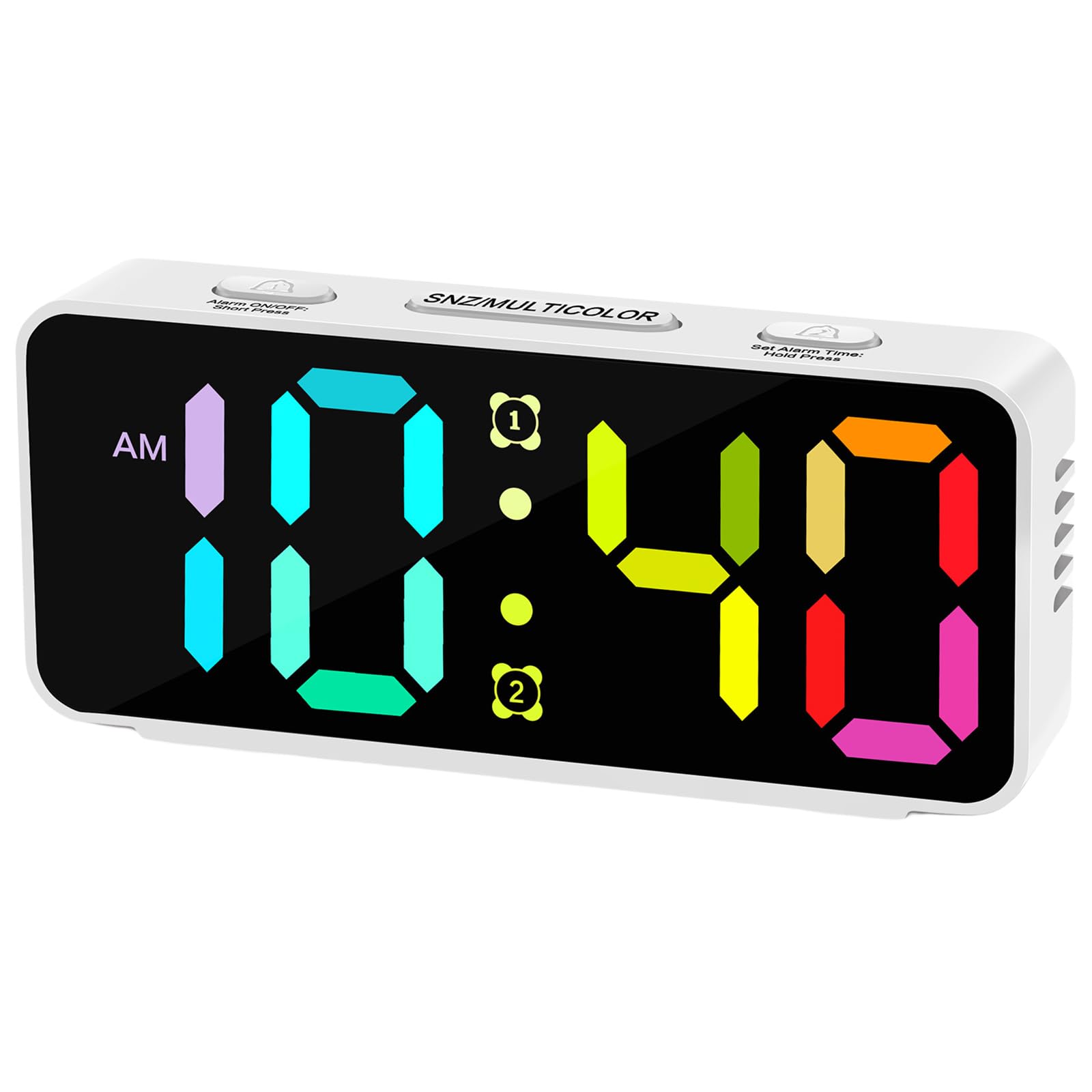 Tsophreniq Dynamic Alarm Clock with Double Alarms and Adjustable Brightness with Snooze Great for Heavy Sleepers and Teens Heavy Sleepers Alarm