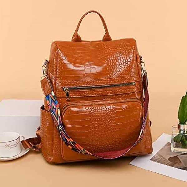Craftwood Backpack for women Backpack Purse for Women Fashion Leather Designer Travel Lady Shoulder Bag with sling belt fashion Backpack Women Trendy Backpack travel backpack for office/colleg 1