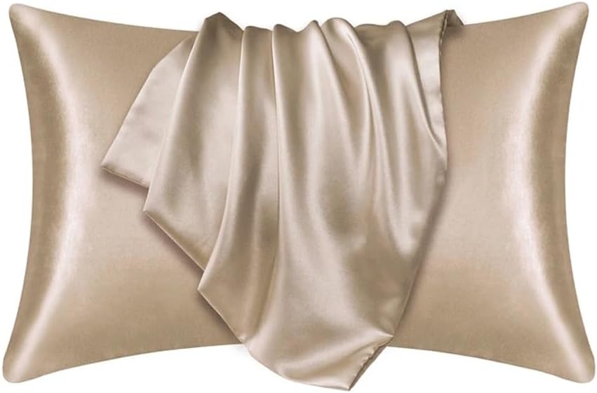 Silk Pillowcase Silk Satin Hair Beauty Pillowcase Comfort Home Decor(White-Patch Five-Pointed star4)