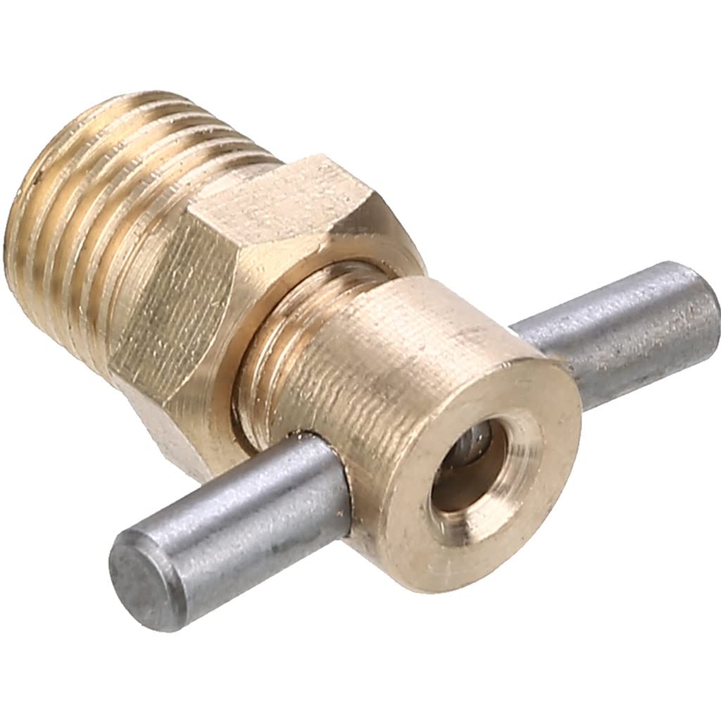 JSEIAJB 5 pc 1/4 Inch NPT Brass Drain Valve Air Compressor 12mm Dia for Tank