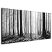 Produktbild murando - Wandbilder XXL Wald 200x80cm 5 tlg - Wand Deko Leinwand Bilder Groß Wanddeko Wohnzimmer Schlafzimmer Kunstdrucke - Waldlandschaft Natur Panorama Baum c-B-0285-b-m