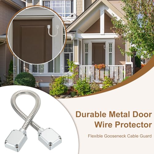 Protector de cable de puerta flexible pasacables metálico blindado plateado 50 cm 5