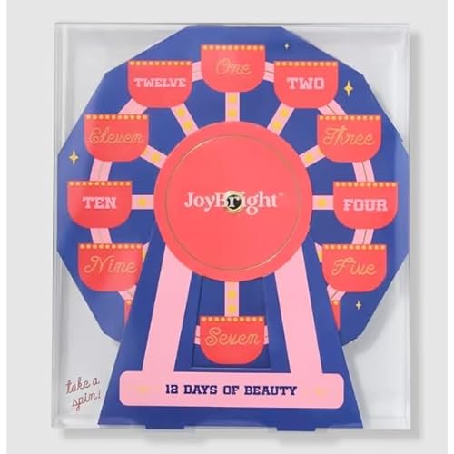 Ulta JoyBright 12 Days of Beauty Holiday Collection, Makeup and Skincare Gift Set, Pink and Blue Ferris Wheel Design, Western Theme