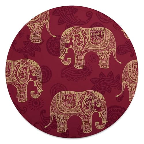 Couverture ronde en flanelle éléphant de 140 cm pour canapé - 2