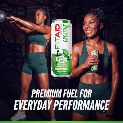 Image of FITAID Creatine Recovery Drink, Electrolytes, Zero Sugar, Apple, 4pk