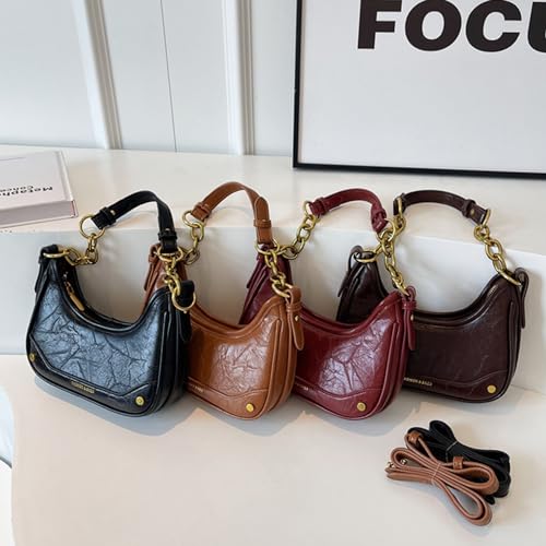 Hobo Bags for Women Shoulder Clutch Bags Vintage Slouchy Shoulder Bag Leather Purse Armpit Tote4