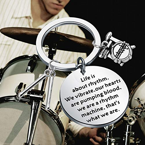 BAUNA Drum Keychain Percussion Drumsticks Keychain Life is About Rhythm