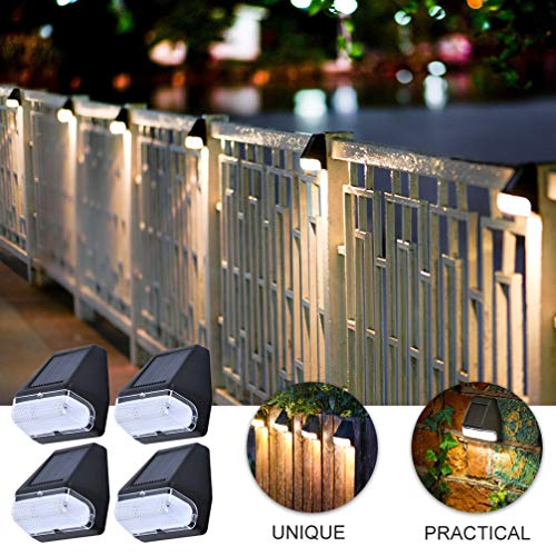 SOLUSTRE 4 peças de luzes solares de parede de segurança solar com sensor de movimento, arandela de