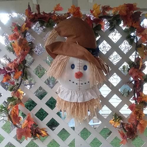 RFWIN 2 Pack Artificial Autumn Maple Leaf Garland Fall Leaves Vine Decorations, Hanging Fake Plant Garland, Thanksgiving Halloween Party Decor for Home Garden Wall Doorway Fireplace Backdrop