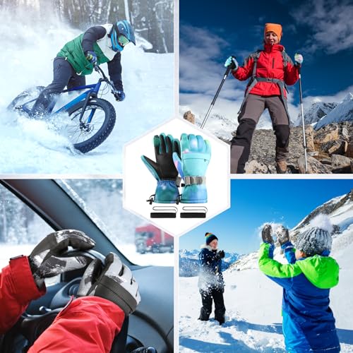 Image of Ski Gloves, Waterproof Snow Gloves Winter Gloves, Windproof Touchscreen Cold Weather Gloves for Men Women Kids