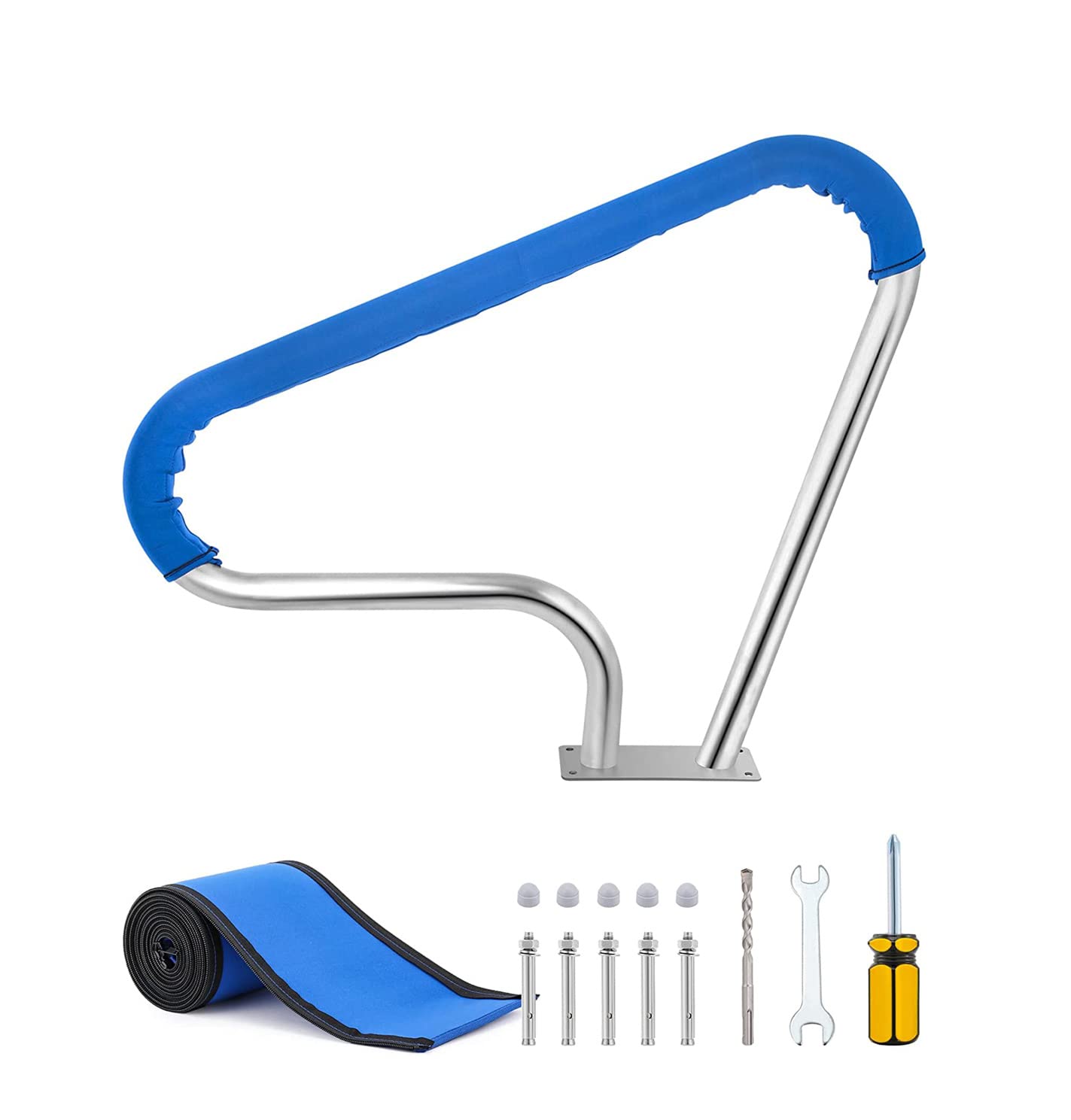 MSHGSKU Pool Handrail - Braced Easy Mount Grab Rail with Self-Taping Screws for Garden and Backyard Pools