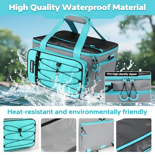 Image of PLUSINNO Paddle Board Cooler, Waterproof SUP Cooler Durable PVC Material, Paddle Board Bag with TPU Zipper, 12-Pocket Fits 42 Cans, Paddle Board Accessories for Beach, Camping, Kayaking