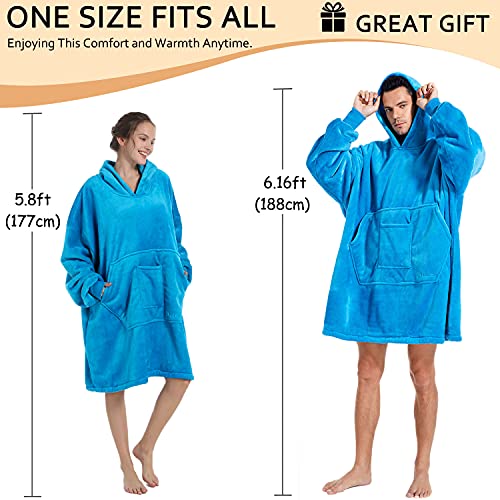 Miniatura 5 de Redess Sudadera Con Capucha Y Manta, Manta Ponible Oversized Sherpa Con Mangas Y Bolsillo Gigante, Cómoda Sudadera Con Capucha Para Adultos Y Niños.