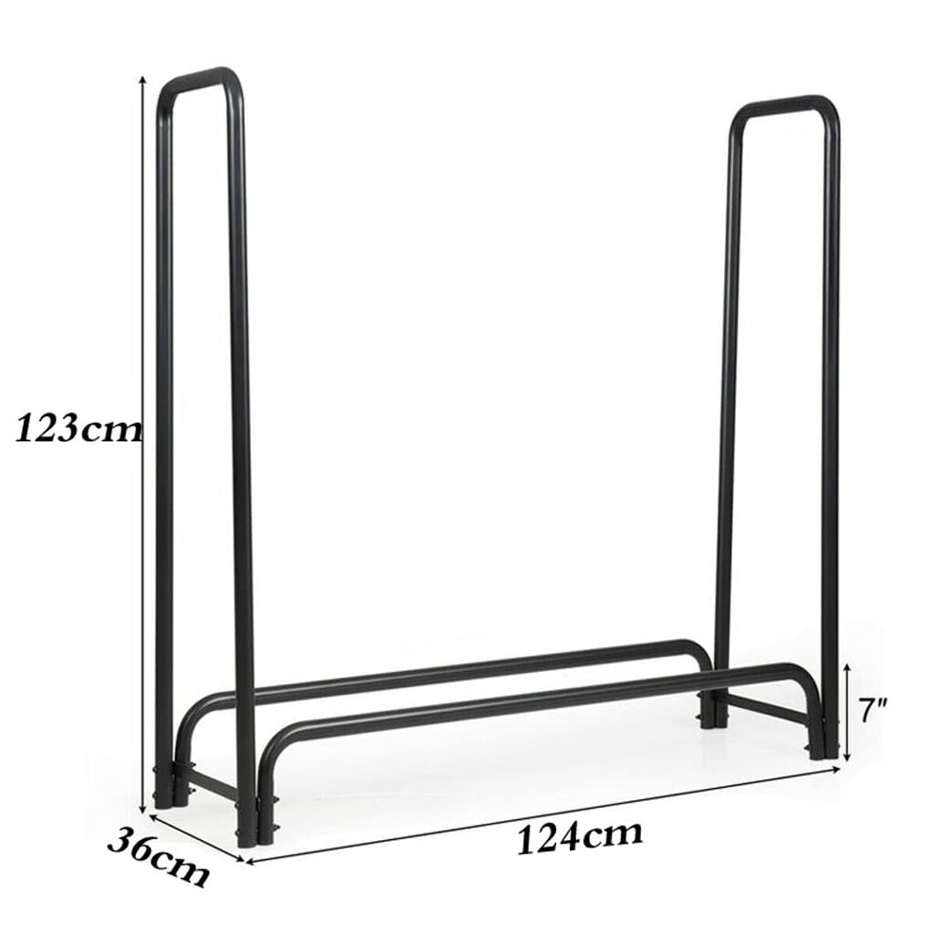 Estante De Leña De Hierro Negro En Forma De S para Herramientas De Chimenea, Diseño Simple, Estante De Madera para El Piso del Hogar En Forma De S