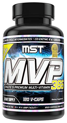 MVP-365 Multi Vitamin, Vitamin C, Vitamin A, 1000iu Vitamin D3, L-5 Methyltetrahydrofolate, Niacin, Pantothenic Acid, 120 V-Caps, BSCG Certified by MST Millennium Sport Technologies