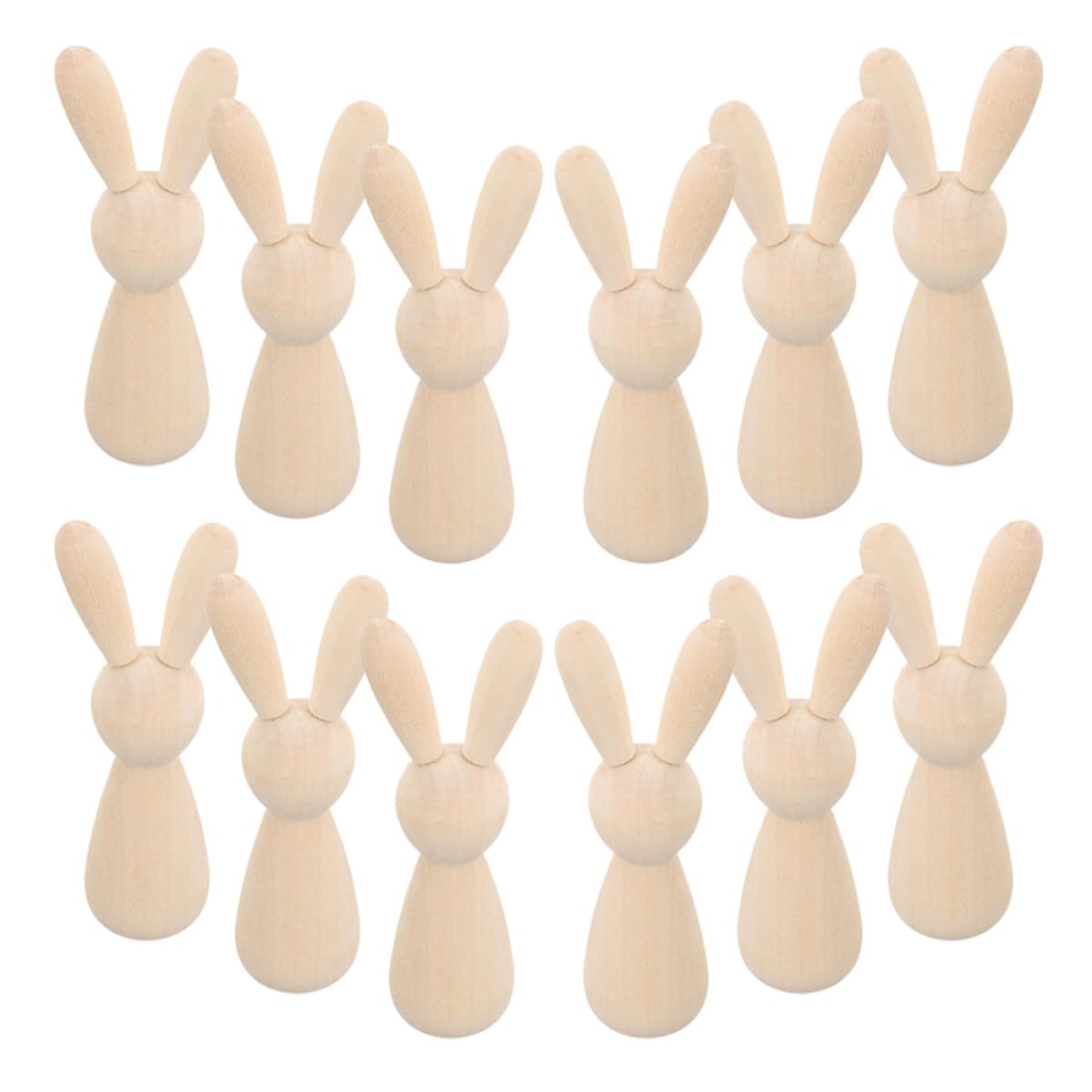 SEWACC 36 Piezas Títere De Conejito Manualidades De Graffiti Suministros De Bricolaje Para Niños Bricolaje y Manualidades Conejos De Bricolaje Graffiti Madera Conejos De Madera