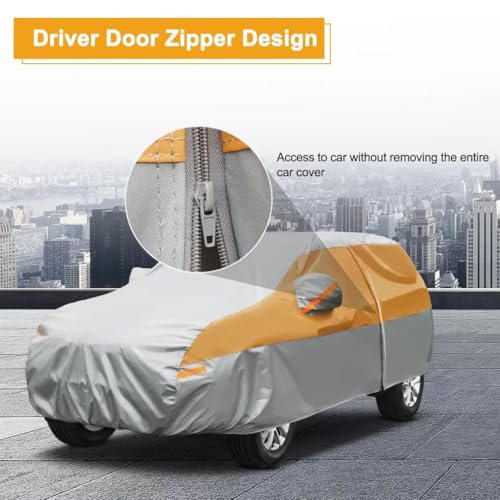 Image of Heavy Duty SUV Car Cover Custom Fit Subaru Outback (1994-2025), Car Covers for Automobiles Waterproof All Weather, Outdoor Full Exterior Covers with Zipper and Cotton Lining. Gray