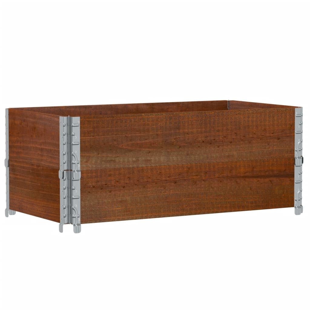 Paretali per Pallet 2pz Marroni 100x50cm Legno Massello di Pino, Movimentazione di Materiali,Pianali di carico e Pallet, 13.8kg-4010285