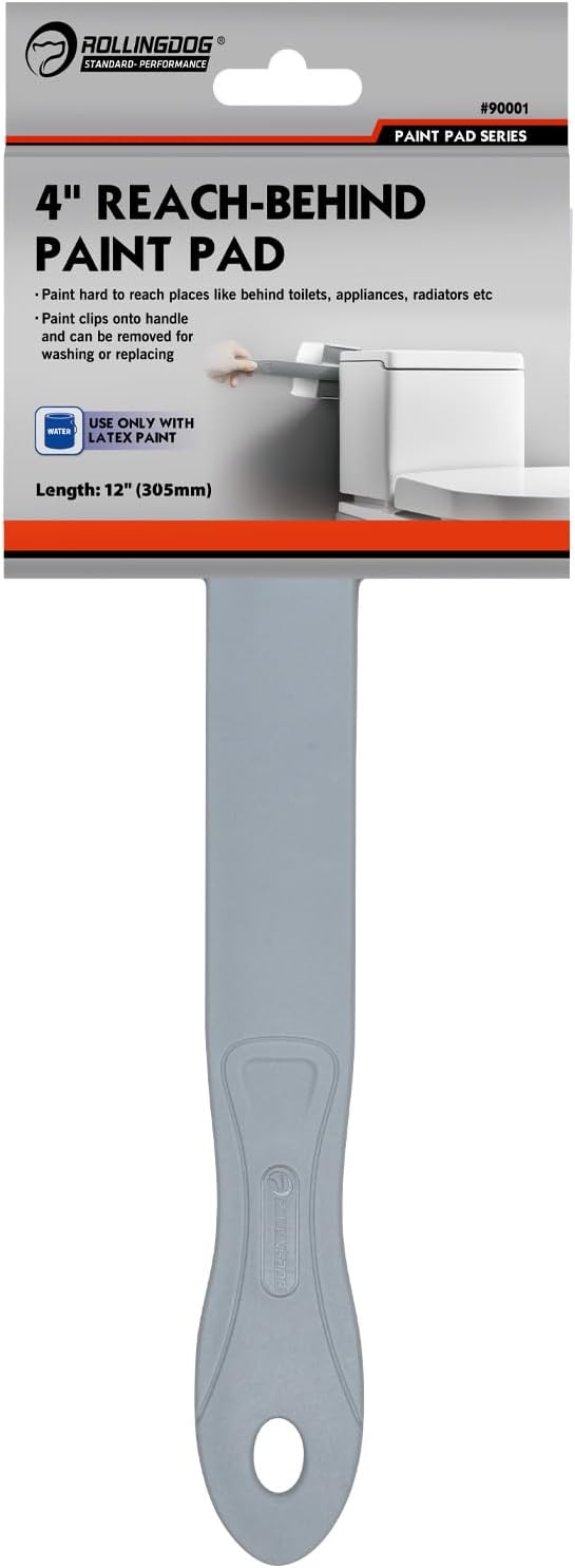 ROLLINGDOG 4" Reach-Behind Paint Pad - Paint Pad for Hard to Reach Places,for Behind Toilets, appliances and radiators