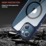 TENDLIN Magnetyczne etui kompatybilne z iPhone 13 Mini [kompatybilne z MagSafe] krystalicznie przezroczyste twarde etui ochronne na tył (niebieski)