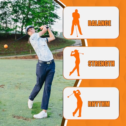 Orange Whip Golf Swing Trainer Aid, Patented Counterbalanced Golf Swing Aid, Made in The USA, 47'