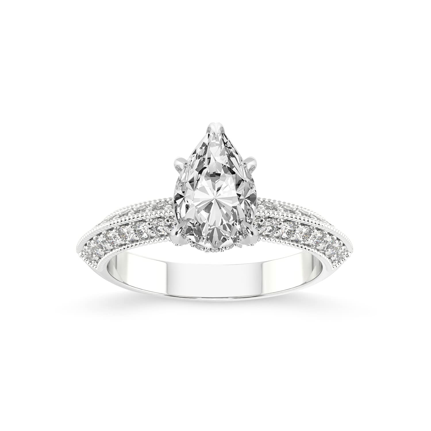 FRIENDLY DIAMONDS1 Carat -5 Carat | IGI Certified Lab Grown Diamond Engagement Ring | 14K Or 18K in White, Yellow Or Rose Gold | Dua Side Stone Knief Edge Diamond Engagement Ring | FG-VS1-VS2 Quality Friendly Diamonds