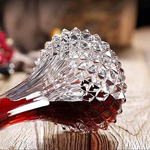Image of Whiskey Decanter /Wine Carafe,1000ml Liquor Decanter for Alcohol, Wine, Scotch, Brandy or Bourbon, Lead-Free Crystal - 1pc, Clear.