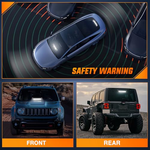 Image of Nilight 12LED Traffic Advisor Strobe Light Bar White Hazard Safety | Emergency Warning Dash Front /Rear Windshield Flashing Lights for Cars Trucks Police Firefighter Plow Construction Vehicles