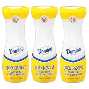 Domino Quick Dissolve Pure Cane Superfine Sugar, 12 OZ Flip Top Canister (Pack of 3)