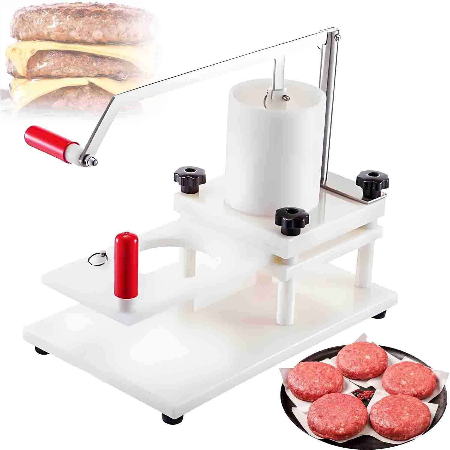 UORDBY Hamburger Patty Forming Machine, Commercial Manual Burger Press, Food-Grade PE & Stainless Steel, 1.5kg Hopper, for Burger Shops, Restaurants