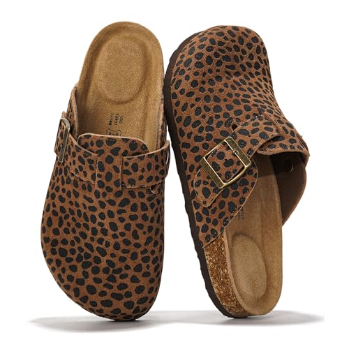 Image of Project Cloud 100% Genuine Leather Footbed Clogs for Women - Memory Foam Arch Support Slippers for Women - Trendy Slip-ons Women's Mules & Clogs Sandals