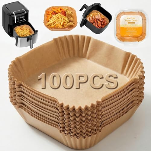 Seaflar 7.9 Inch Air Fryer Liners 100 PCS Disposable BPA-Free Parchment Paper Air Fryer Accessories Compatible with Ninja Dual AF300UK Salter Tower Instant