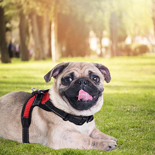 Image of Dog Harness Mesh Breathable Comfortable Pet Vest No Pull Adjustable Soft Padded Dog Power Strap (red, XS)